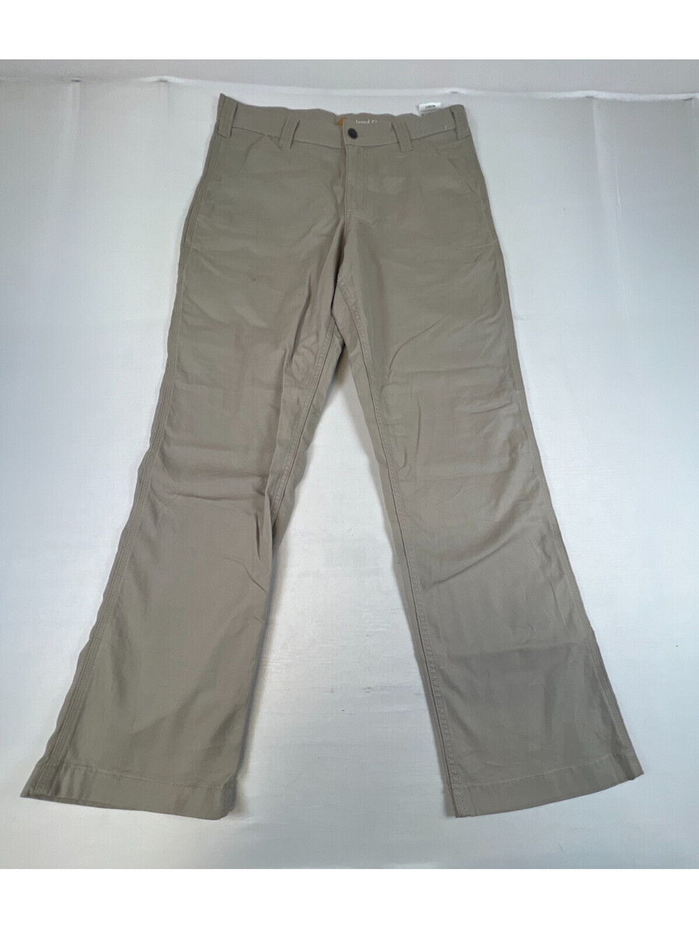Carhartt Mens 33 x 32 Beige Rugged Flex Relaxed Fit Canvas Work Pants